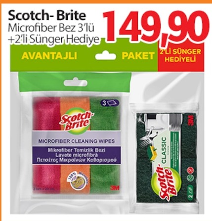 Scotch-Brite Microfiber Bez 3'Lü + 2'Li Sünger Hediye