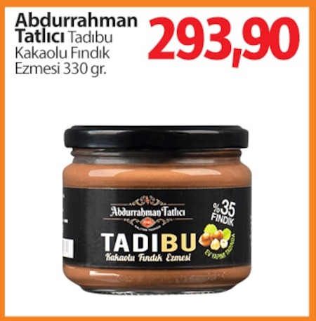 Abdurrahman Tatlıcı Tadıbu Kakaolu Fındık Ezmesi 330 Gr.