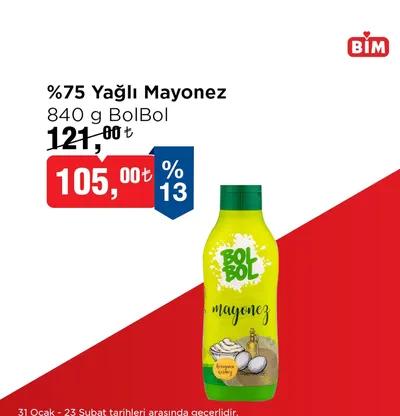 %75 Yağlı Mayonez 840 G Bolbol