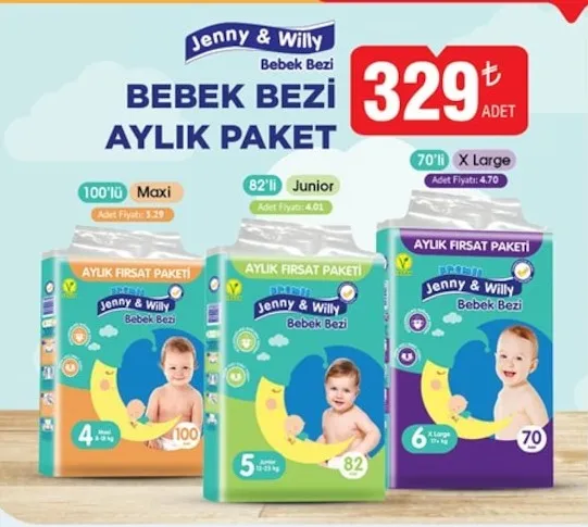 Jenny & Willy Bebek Bezi Aylık Paket