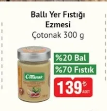 Ballı Yer Fıstığı Ezmesi Çotonak 300 G