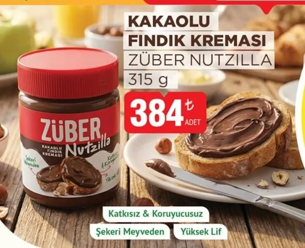 Kakaolu Fındık Kreması Züber Nutzilla 315 G