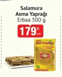 Erbaa Salamura Asma Yaprağı 500 G