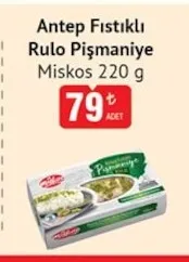 Antep Fıstıklı Rulo Pişmaniye Miskos 220 G