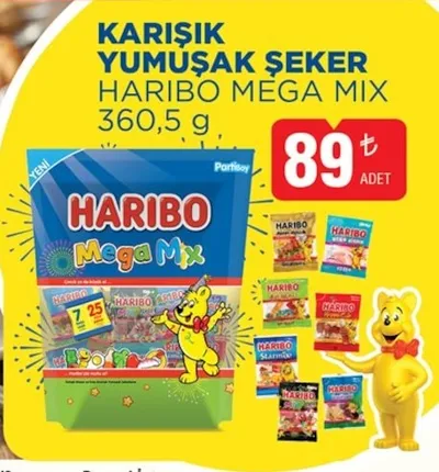 Karışık Yumuşak Şeker Haribo Mega Mix 360,5 G