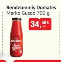 Merko Gusdo Rendelenmiş Domates 700 G