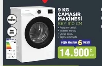 9 Kg Çamaşır Makinesi Key 910 Cm
