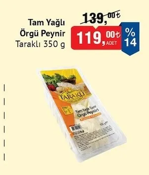 Taraklı Tam Yağlı Örgü Peynir 350 G