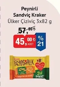 Peynirli Sandviç Kraker Ülker Çiziviç 3X82 G