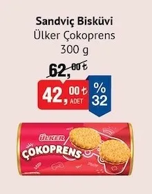 Sandviç Bisküvi Ülker Çokoprens 300 G
