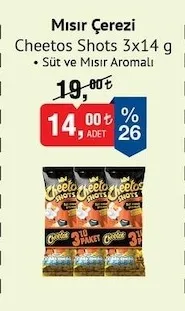 Mısır Çerezi Cheetos Shots 3X14 G