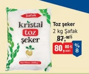 Toz Şeker 2 Kg Şafak
