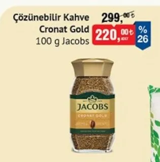 Çözünebilir Kahve Cronat Gold 100 G Jacobs