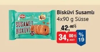 Bisküvi Susamlı 4X90 G Süsse