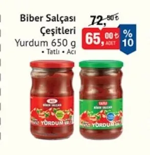 Yurdum Biber Salçası Çeşitleri 650 G