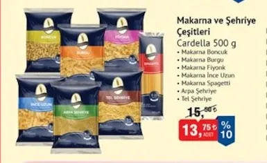 Cardella Makarna Ve Şehriye Çeşitleri 500 G