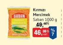 Saban Kırmızı Mercimek 1000 G