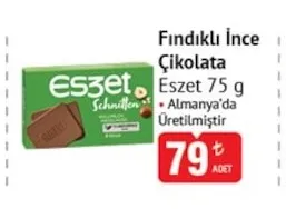 Esset Fındıklı İnce Çikolata 75 G
