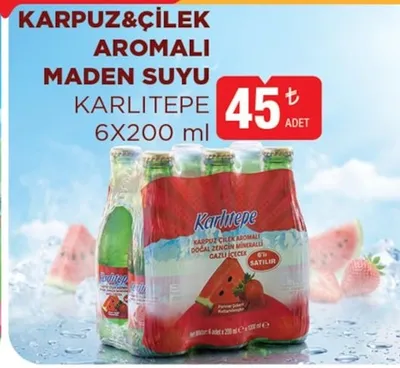 Karlıtepe Karpuz&Çilek Aromalı Maden Suyu 6X200 Ml