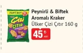 Peynirli & Biftek Aromalı Kraker Ülker Çizi Çıtır 160 G