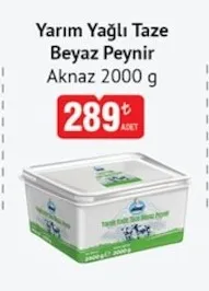 Yarım Yağlı Taze Beyaz Peynir Aknaz 2000 G