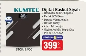 Kumtel Dijital Baskül Siyah