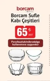 Borcam Sufle Kabı Çeşitleri