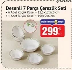 Desenli 7 Parça Çerezlik Seti