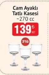 Cam Ayaklı Tatlı Kasesi ~270 Cc