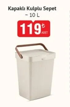 Kapaklı Kulplu Sepet ~10 L