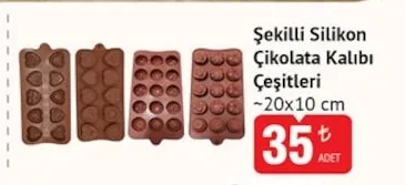 Şekilli Silikon Çikolata Kalıbı Çeşitleri ~20X10 Cm