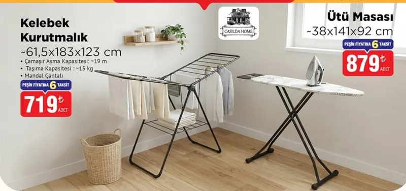 Casilda Home Kelebek Kurutmalık ~61,5X183X123 Cm