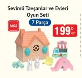 Sevimli Tavşanlar Ve Evleri Oyun Seti 7 Parça