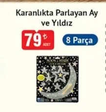 Karanlıkta Parlayan Ay Ve Yıldız 8 Parça