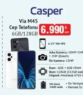 Casper Via M45 Cep Telefonu 6Gb/128Gb