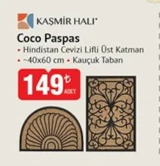 Kaşmir Halı Coco Paspas 40X60 Cm