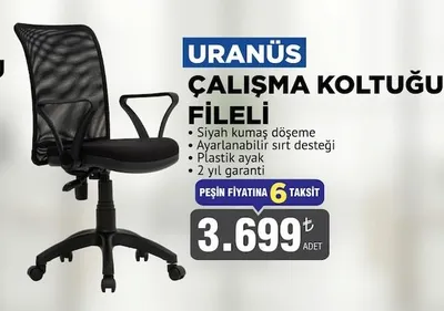 Uranüs Çalışma Koltuğu Fileli