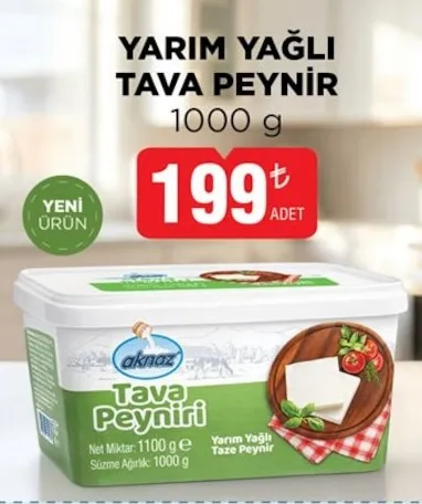 Yarım Yağlı Tava Peynir 1000 G