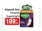 Molped Hijyenik Ped Supernight 30'Lu