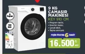 Key 910 Cm 9 Kg Çamaşır Makinesi