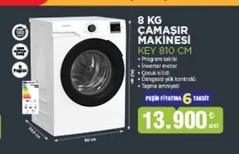 Key 810 Cm 8 Kg Çamaşır Makinesi