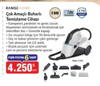 Range Home Çok Amaçlı Buharlı Temizleme Cihazı