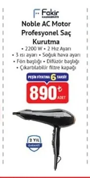 Fakir Noble Ac Motor Profesyonel Saç Kurutma