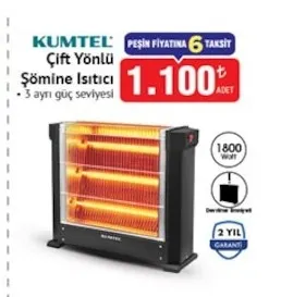 Kumtel Çift Yönlü Şömine Isıtıcı