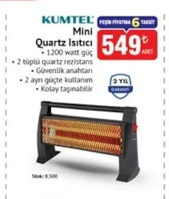 Kumtel Mini Quartz Isıtıcı