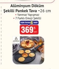 Alüminyum Döküm Şekilli Pankek Tava 26 Cm