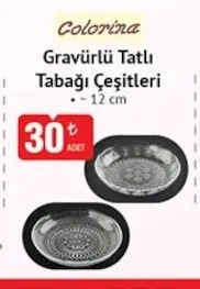 Colorina Gravürlü Tatlı Tabağı Çeşitleri