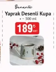 Benante Yaprak Desenli Kupa