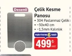 Desenli Çelik Kesme Panosu 30X40 Cm