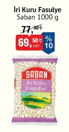 Saban İri Kuru Fasulye 1000 G